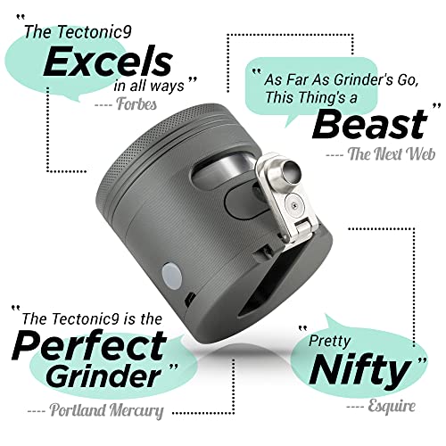 Tectonic9 Herb Grinder Automatic Electric Herbal Spice Dispenser Large 2.5" Aluminum Alloy (Grey)
