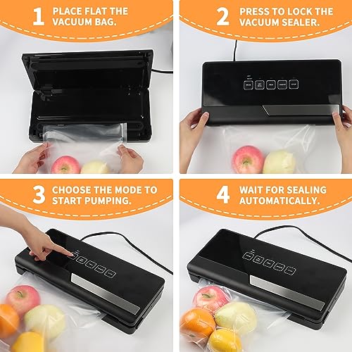 ELECCI Vacuum Sealer - Automatic Vacuum Sealer Machine with DRY & MOIST Modes for Food Preservation, Multifunctional Food Vacuum Sealer Machine w