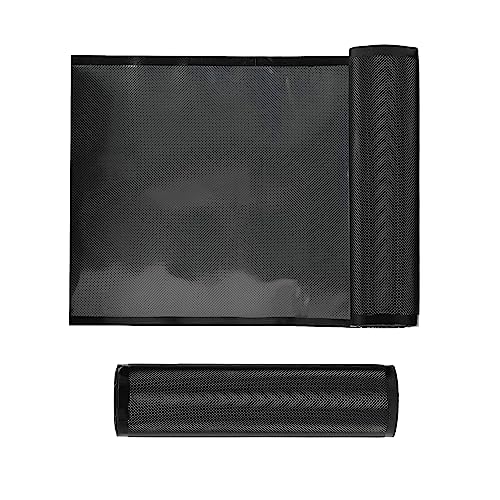 EDYCARX 11" x 19.5' Vacuum Seal Bags Black and Clear, Vacuum Sealer Bags for Food Storage, Heavy Duty Commercial Grade 5 Mil Vacuum Bags, 2 Rolls