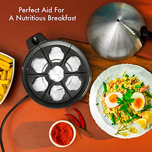 Geepas 3-in-1 Egg Boiler Poacher, 350W | Electric Egg Cooker & Omelette Maker, Vegetable Steamer | Poaching Bowl, Measuring Cup with Egg Piercer