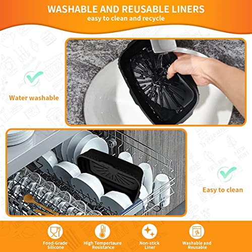 4PCS Silicone Liner for Ninja Dual Air Fryer,SHUOMAO 8inch Foldable Air Fryer Liner Reusable Silicone Air Fryer Basket Accessories for Ninja AF30