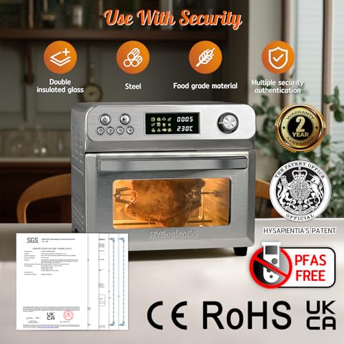 HYSapientia® 24L Air Fryer Oven With Rotisserie Large XXL Digital Knob 1800W 10 in 1 airfryer Countertop Convection Mini Oven electric and grill,
