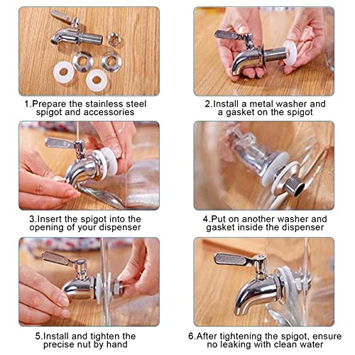 Stainless Steel Beverage Dispenser Tap Replacement - Drink Dispenser Tap Replacement - Leak-Proof Beer Tap with Quick Installation - Suitable for