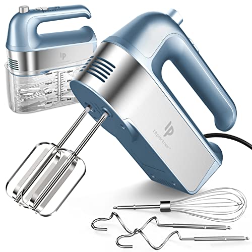 Hand Mixer Electric, 450W Kitchen Mixers with Scale Cup Storage Case, Turbo Boost/Self-Control Speed + 5 Speed + Eject Button + 5 Stainless Steel