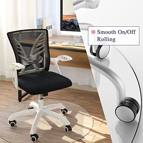 Natsukage Glass Chair Mat, 36" Round x 1/4" Thick Tempered Glass Office Chair Mat for Carpet or Hardwood Floor - Effortless Rolling, Easy to Clea