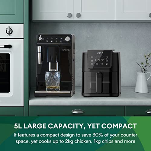 CHEFREE Air Fryer, 6-in-1 Smart Programmes, Health Air Fryer and Toaster, ViewCook Window, 5L Family Sized Yet Compact, Oil Free & Less Fat & Sav