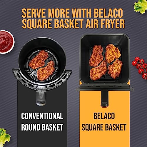 Belaco Air Fryers, 6L Oil free Air Fryer, 1700w with Rapid Air Circulation for Healthy & Fast Cooking, 60 Min Timer, No stick, Adjustable Tempera
