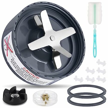 12 Pieces Blade Replacement Parts for NutriBullet Blender Extractor Cross Blade, Gear Rubber Gasket and Shock Pad Compatible with NutriBullet 600