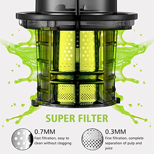 Juicer Machines, Aobosi Slow Masticating Juicer with 8CM Large Feed Chute, Cold Press Juicers for Whole Fruit and Vegetable with Easy to Clean Br