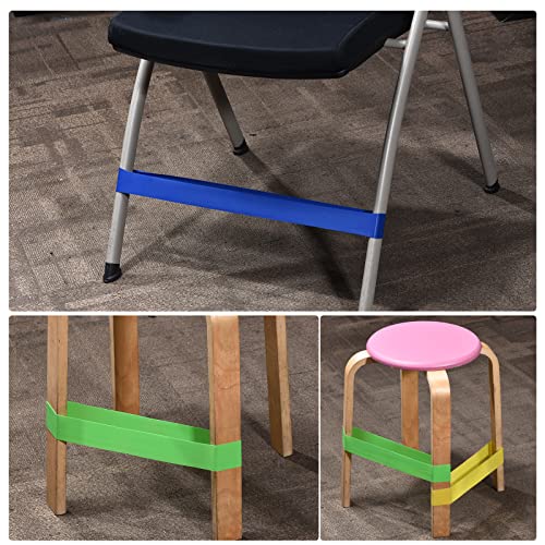 MECCANIXITY Anti Slip Feature Chair Bands, Flexible Seating Elastic Latex Bands for Home Office, Half Fold Length 250mm, Thickness 0.5mm, Red Pac