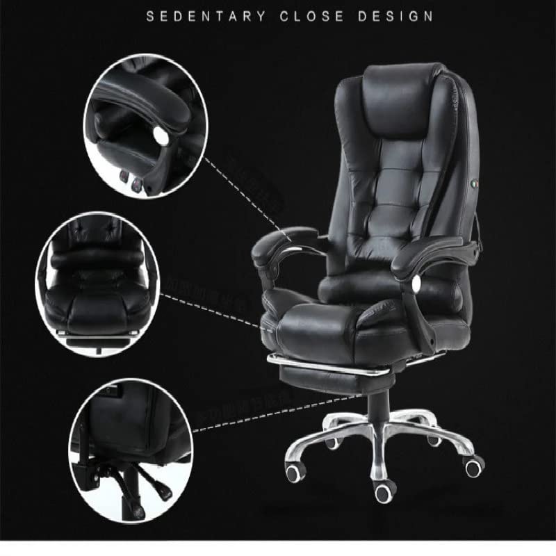 LEIGE Gaming Chair Massage Synthetic Leather Office Chair Home Reclining Computer Boss Chair Swivel Lifting
