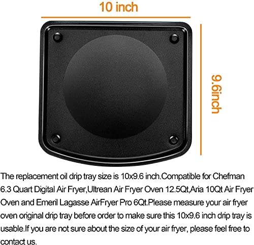 Drip Tray for PowerXL Air Fryer, 2 PCS Premium Nonstick Drip Pan, Oil Drip Tray, Oven Drip Pan, Air Fryer Replacement Parts for 6QT, 10QT PowerXL