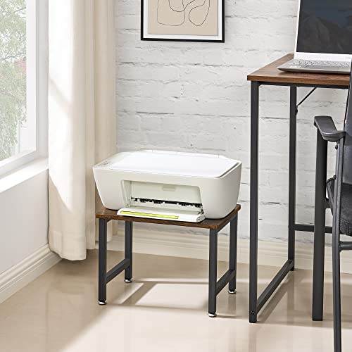 HOMCENES Vintage Printer Stand, Industrial Printer Table Rack, Desktop Mobile Printer Cart, Storage Rack Under Desk, Sturdy Little Printer Desk,