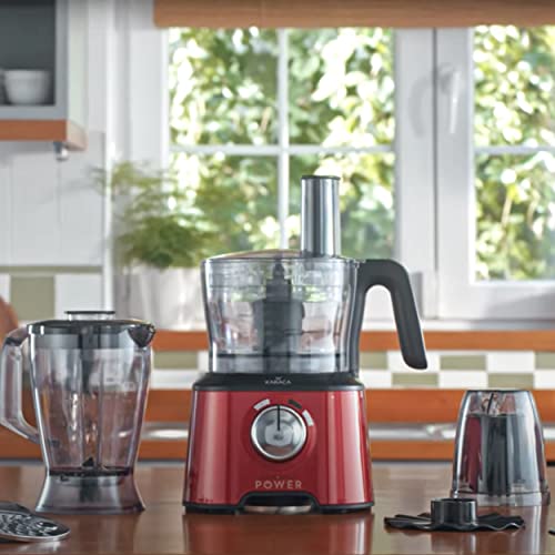 Karaca Mastermaid Power Food Processor Set, Multifunctional 10-in-1 2000W, 1L Food Chopper, Blender, Mixer, Ice Crushing, Nonslip Stand, Large Ca