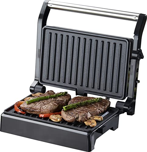 Daewoo SDA1572GE 180° Health Grill with Cool Touch Handle, Use Open or Closed, Automatic Temperature Control, Non-Stick, Easy Clean, Cord Wrap St