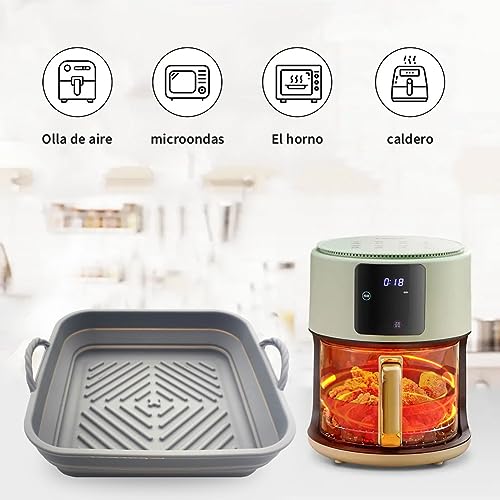 Silicone Pot for Hot Air Fryer,Reusable Air Fryer Pot Non-Stick Air Fryer Pot Food Grade Silicone Baking Tray Coking Accessories for Air Fryer, O
