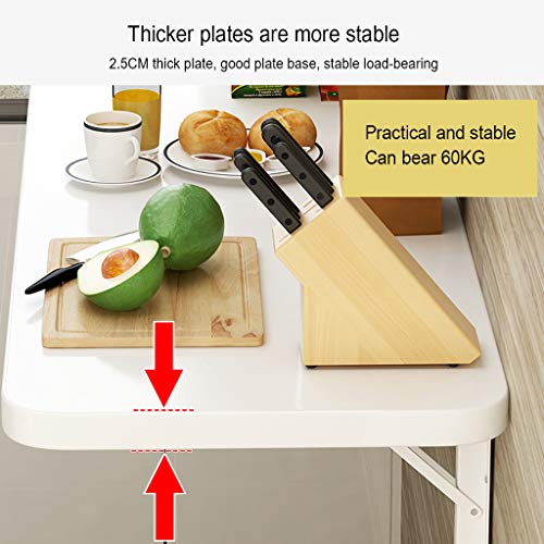 VOCD Wall-Mounted Folding Table, Drop-Leaf Kitchen Heavy Duty Fold Down Dining Table, Study Table Workstation for Home Office - Blue