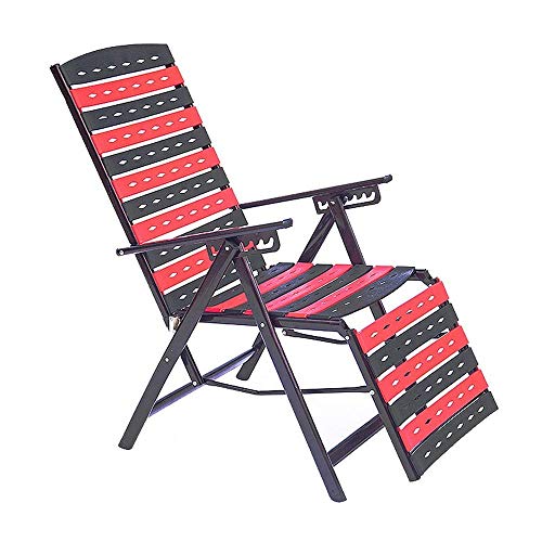 MU Folding Chair Office Chair Recliner Chairs Garden Bed Pillow Zero Gravity Durable and Strong for Home Office Dining (Color : Black, Size : 66