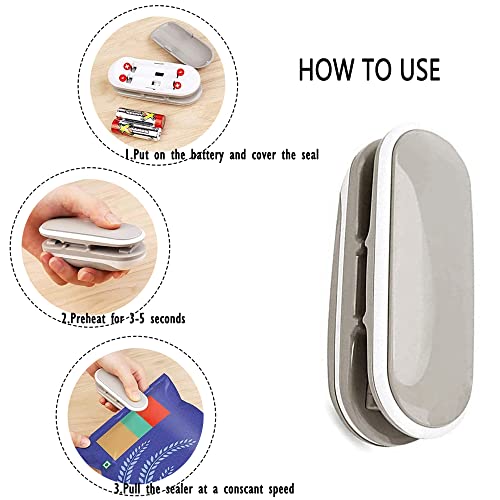DHinkyoung Bag Sealer with Hook, 2 in 1 Heat Vacuum Sealer Portable Bag Resealer Machine for Cookie Bag Chip Bag Pet Food Bag Kitchen Camping Tra