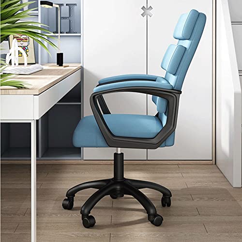 SLNFXC Computer Chair Backrest Leisure Chair Comfortable Stool Office Chair Long Student Study Chair Computer Chair (Color : Argento, Size : Tall