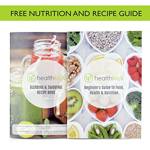 healthkick 1200w Ice Crushing Smoothie Blender - 1.8L Glass Jug - 3 Programmes: Pulse/Ice Crush/Smoothie - Variable Speed Control - Free Health a