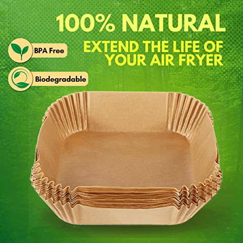 Air Fryer Liners Disposable, 75pcs Air Fryer Paper Liners 6.5" Parchment Paper for Air Fryer - Food Grade, Oil & Water Proof Fryer Accessories Su
