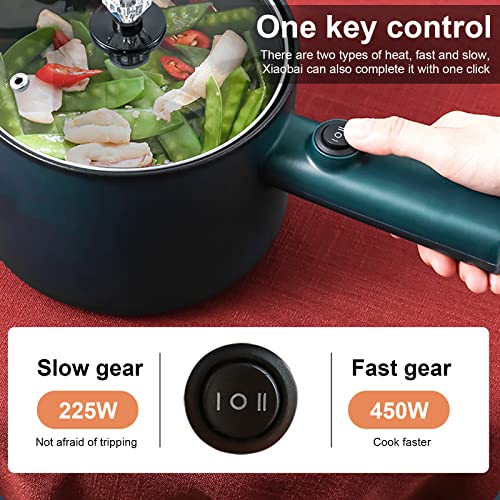 Electric Hot Pot, 1,8L Mini Non-Stick Electric Pan, Portable Mini Electric Skillet with Lid, Spatula and Multi Cooker, Multifunction Cooking Pot