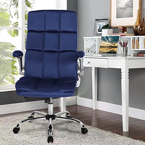 KCREAM Home Office Chair Executive Chair Frabic Computer Desk Chair, High Back Adjustable Tilt Angle and Flip-up Arms and Thick Padding for Comfo