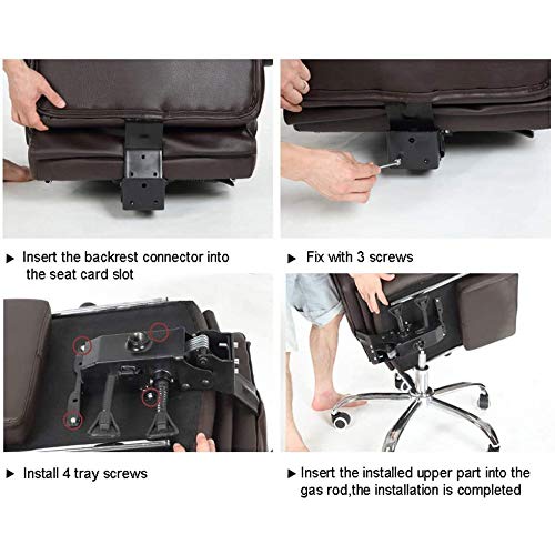 N/A Reclining Office Chair with Lumbar Support Ergonomic Adjustable Seat Height and Back Recline Desk and Task Chair (Color : Rosso)