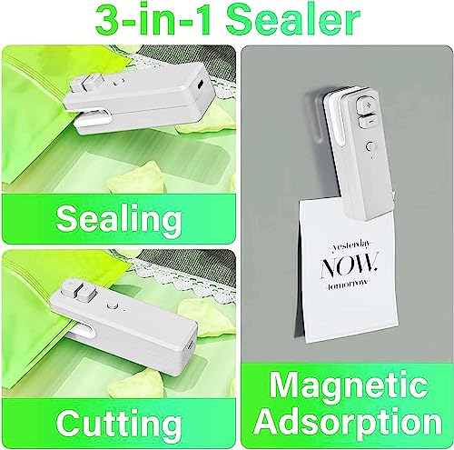 Easy Seal Bag Sealer - Fresher For Longer Easy Seal - Airtight & Watertight Seal - Mini Handheld Heat Sealer for Food Storage, Snacks, Sandwiches