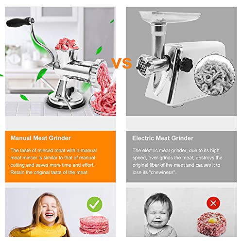 Hanchen Manual Meat Grinder Mincer Sausage Stuffer Machine 8s/12 All Stainless Steel Household Multi-Function Enema Sausage Stuffing Machine 8s