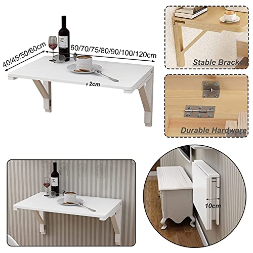LEOSXA Wall Table Folding for Kitchen, Breakfast Bar Table, Compact Small Space Corner Computer Desk Workstation Dining Table Wall Mounted Drop L