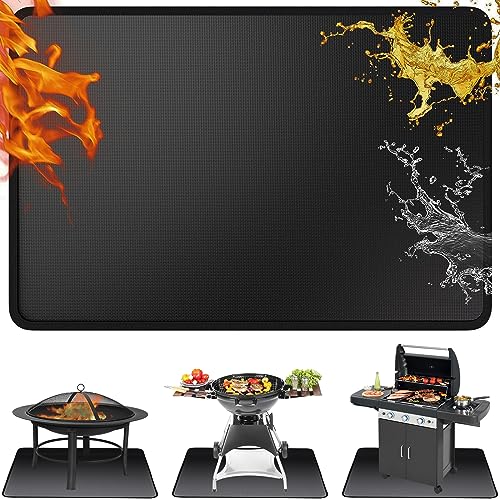 39" Fire Pit Mat for Decking , 3-Layer Thickened Under Grill Mat, Fireproof Mat for Under Fire Pit, Round Heatproof Mat, Camping Deck Patios Prot