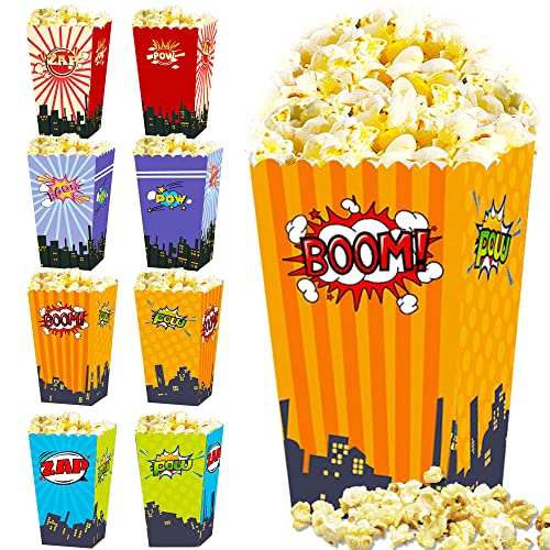 JeVenis Superhero Party favors Bags Superhero Popcorn Boxes Superhero Party Supplies Superhero Birthday Decoration