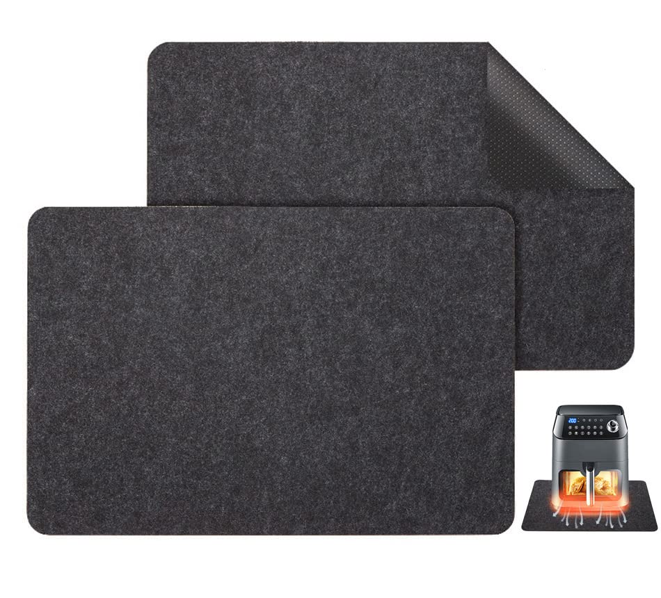 Heat Resistant Mat for Air Fryer, 2 PCS Heat Protector Mat with Appliance Sliders Function for Ninja Air Fryer, Salter Air Fryer,Coffee Maker,Mic