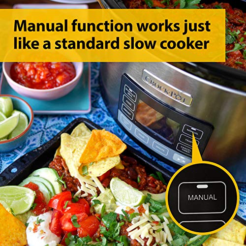 Crockpot TimeSelect Digital Slow Cooker | Programmable Digital Display | 5.6 L (7+ People) | Keep Warm Function | Energy Efficient | Stainless St