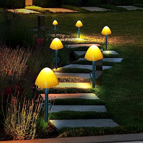 30 LED Mushroom Solar Lights Outdoor Garden, 8 Modes Solar Powered Mushroom Pathway Lights, IP65 Waterproof Garden Lights Decorative Ornaments fo