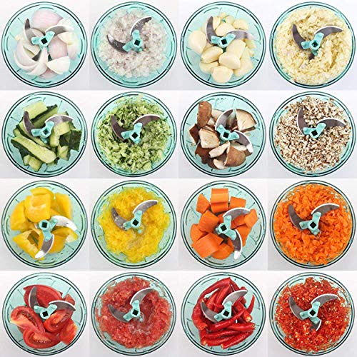 Onion Vegetable Processor Hand Speedy Chopper Vegetable Fruits Chopped Shredders & Slicers | 330ml + 3 Sharp Stainless Steel Blades