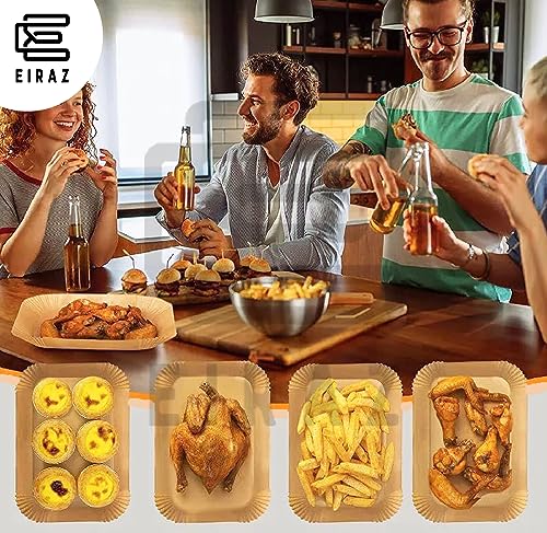 Eiraz® Air Fryer Liners, 120 Pcs Disposable Rectangular Air Fryer Accessories, Oil & Water-Proof Parchment Paper, Compatible with Ninja AF300UK A