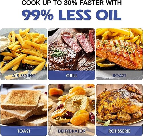 CUSIMAX Air Fryer Oven, 14.5L Digital Air Fryer for Home Use, 16-in-1 Countertop Convection Oven with LED Touchscreen, for Fryer Dehydrate Rotiss