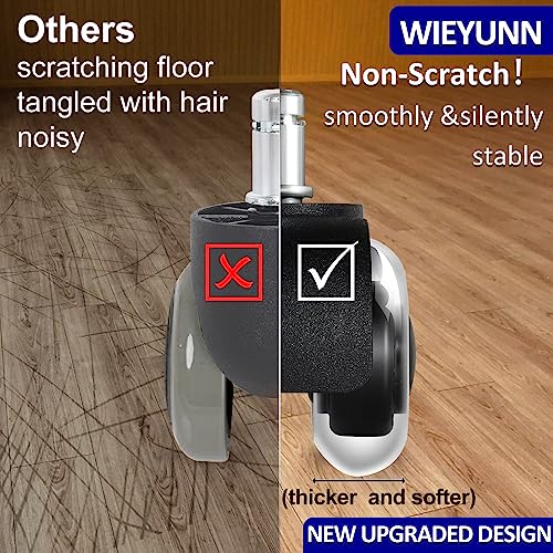 Office Chair Wheels,2 Inch Replacement for Hardwood and Carpet Floors, Heavy Duty Quiet Computer Desk Chair Casters, Universal Caster Wheels Size