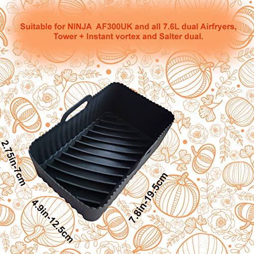 Air Fryer Liners fits Ninja or Tower Air fryers, Premium Quality Pack of 2, Reusable Air Fryer Silicone Liner for Ninja AF300 Air Fryer Accessori