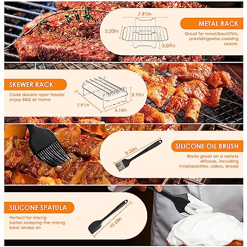 Dual Air Fryer Accessories Set of 10 for Ninja Foodi AF300UK/AF400UK/Tower T17088/Salter, Air Fryer Accessories with Silicone Air Fryer Liners, A
