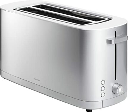 ZWILLING ENFINIGY Long Slot Toaster, 3 Automatic Programs, 7 Degree Toasting, Shut Off Function, for 4 Short or 2 Long Slices, Silver