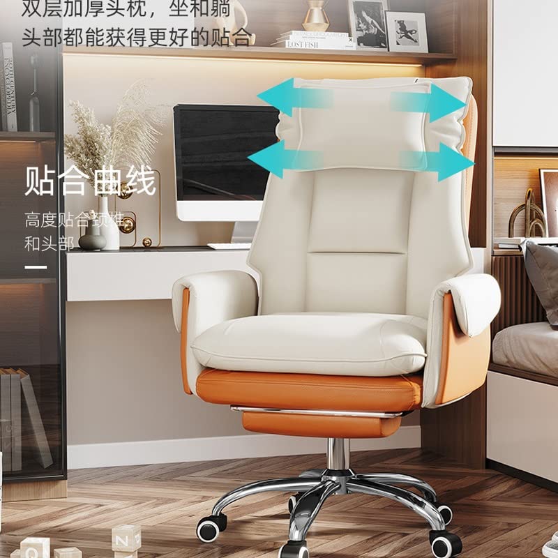 SDFGH Office Chair Home Computer Chair Lift Swivel Chair Backrest Comfortable Sedentary Boss Chair Lunch Break Reclining Chair