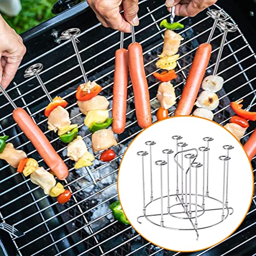 Air Fryer Skewer Stand, Stainless Steel Kebab Skewers Rack, Air Fryer Accessories for Ninja Foodi Dual Air Fryer Kitchen Cooking BBQ(6QT)