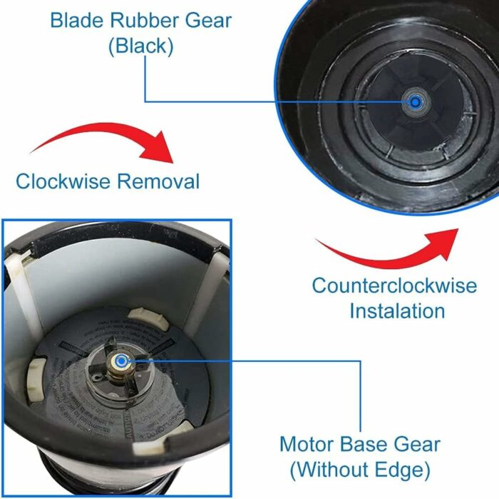YUMILI Base Rubber Gears, 2 Base Gear+2 Rubber Blade Gears Spare Blender Replacement Parts Mixer Accessories, for 250W Juicer