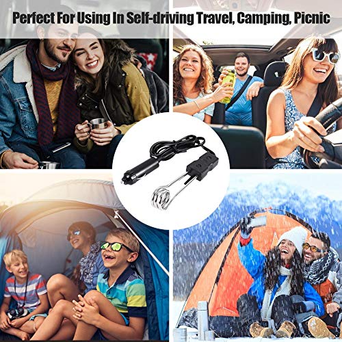 Immersion Heater, Mini Portable 12V/24V Car Immersion Boiler, Tea Coffee Water Auto Electric Water Heating Part (24V)