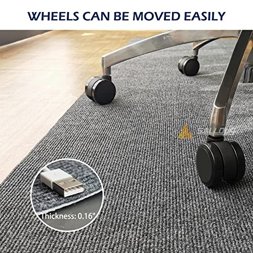 SALLOUS Chair Mat for Hard Floors, 55" x 35" Desk Chair Mat for Hard Surface, 1/6" Thick Office Chair Mat for Hardwood Floor, Low-Pile Desk Rug f