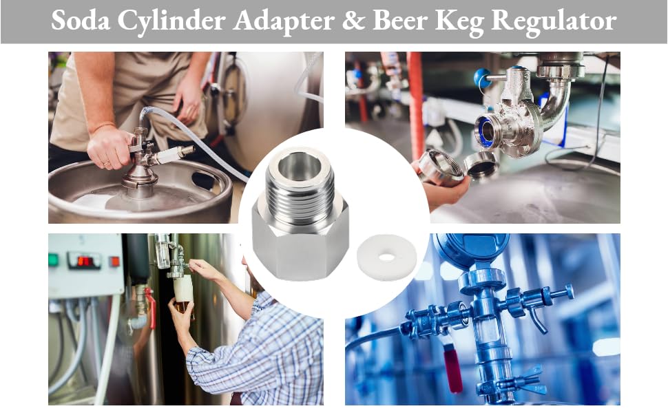 CO2 Cylinder Adapter, Soda Stream Adapter Female Thread TR21-4 to Male Thread CGA320 for A Variety of Soda Machines